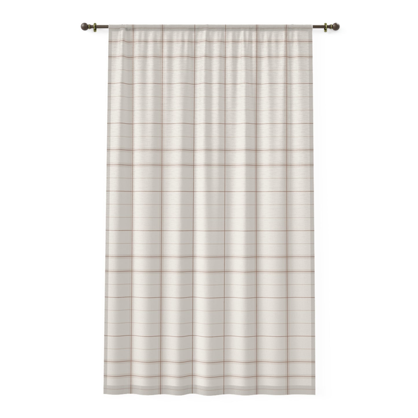 Textured Grid Minimalist Fall Window Curtain