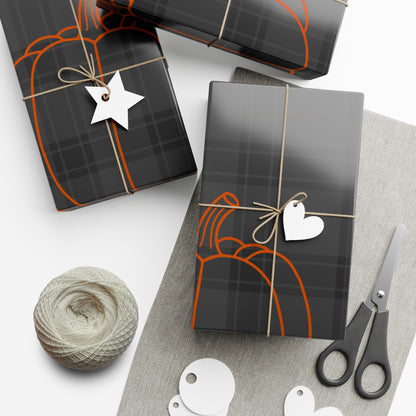 Pumpkin on Plaid Halloween Edition Eco-Friendly Gift Wrap Papers