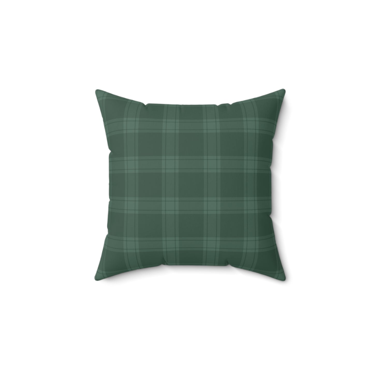 Green Tartan Christmas Tree Faux Suede Square Pillow - Varnish & Vibe