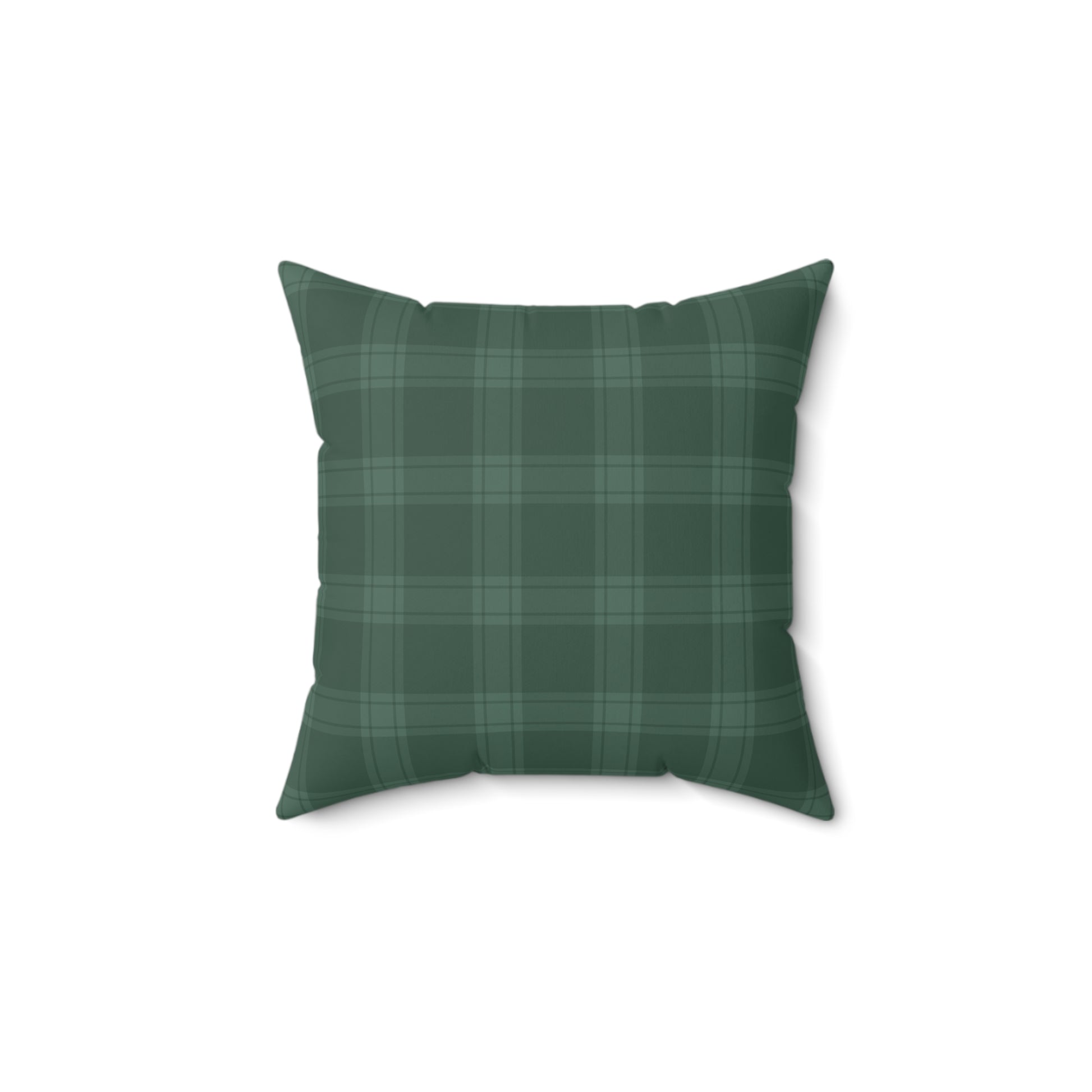 Green Tartan Christmas Tree Faux Suede Square Pillow - Varnish & Vibe