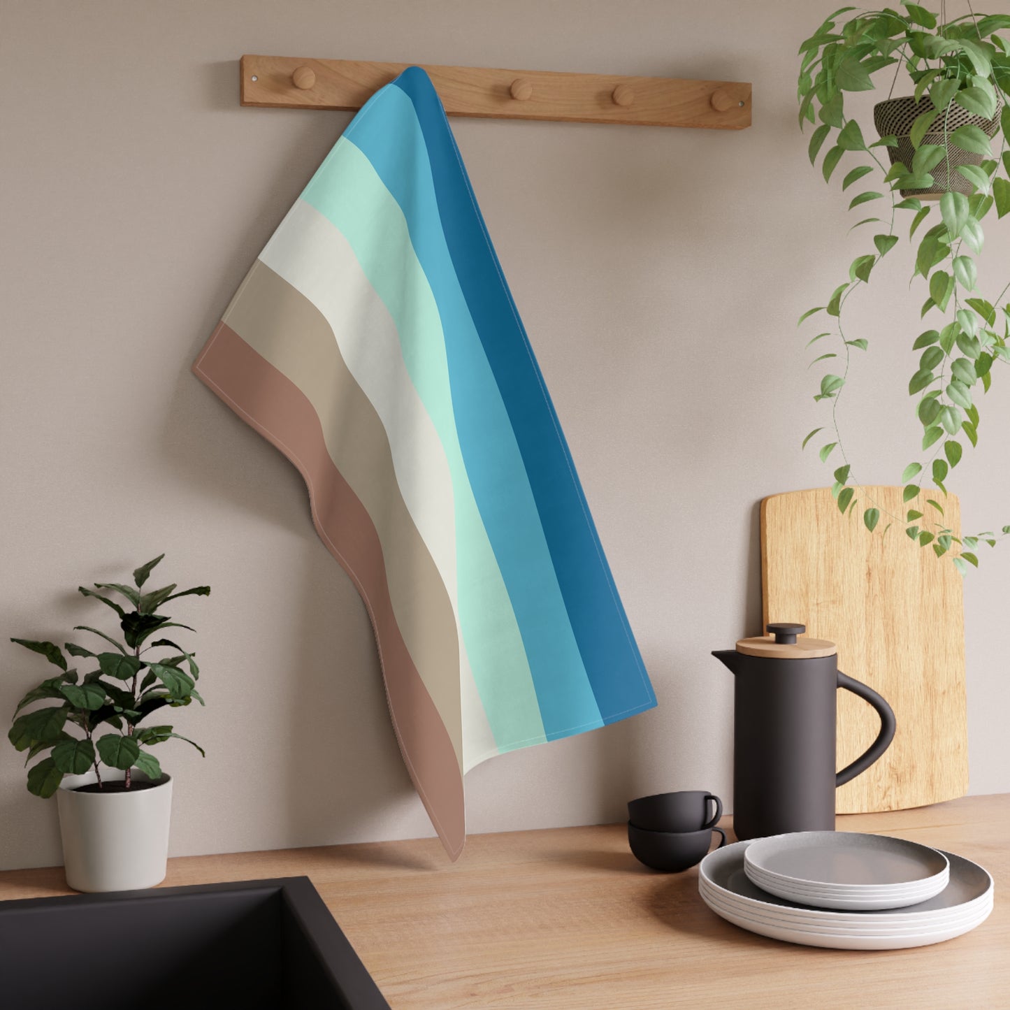 OCEAN STRIPED BREEZE COTTON TEA TOWEL