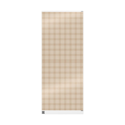 Neutral Plaid Wrapping Paper Roll – Beige Grid Gift Wrap for Weddings & Birthdays - Varnish & Vibe