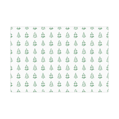 White Green Christmas Trees Gift Wrapping Papers - Varnish & Vibe