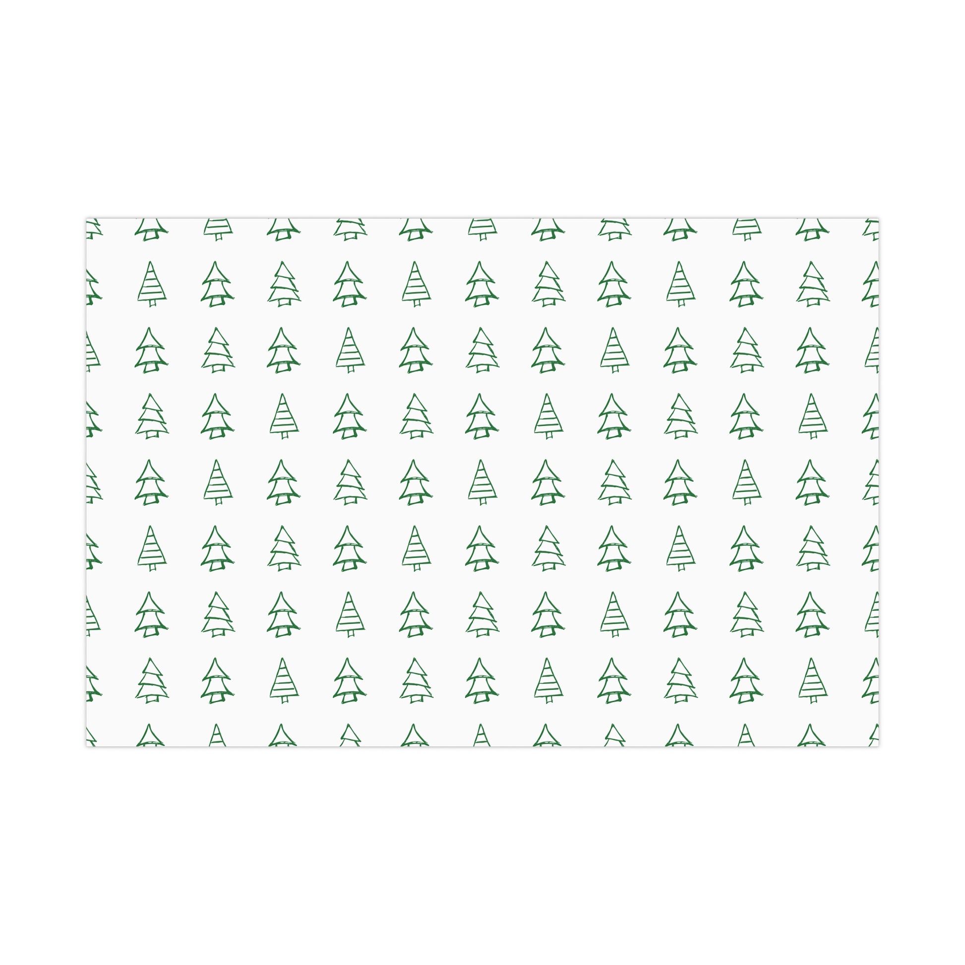 White Green Christmas Trees Gift Wrapping Papers - Varnish & Vibe