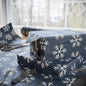 Snowflake Wrapping Paper - Navy Holiday Gift Wrap Roll - Varnish & Vibe