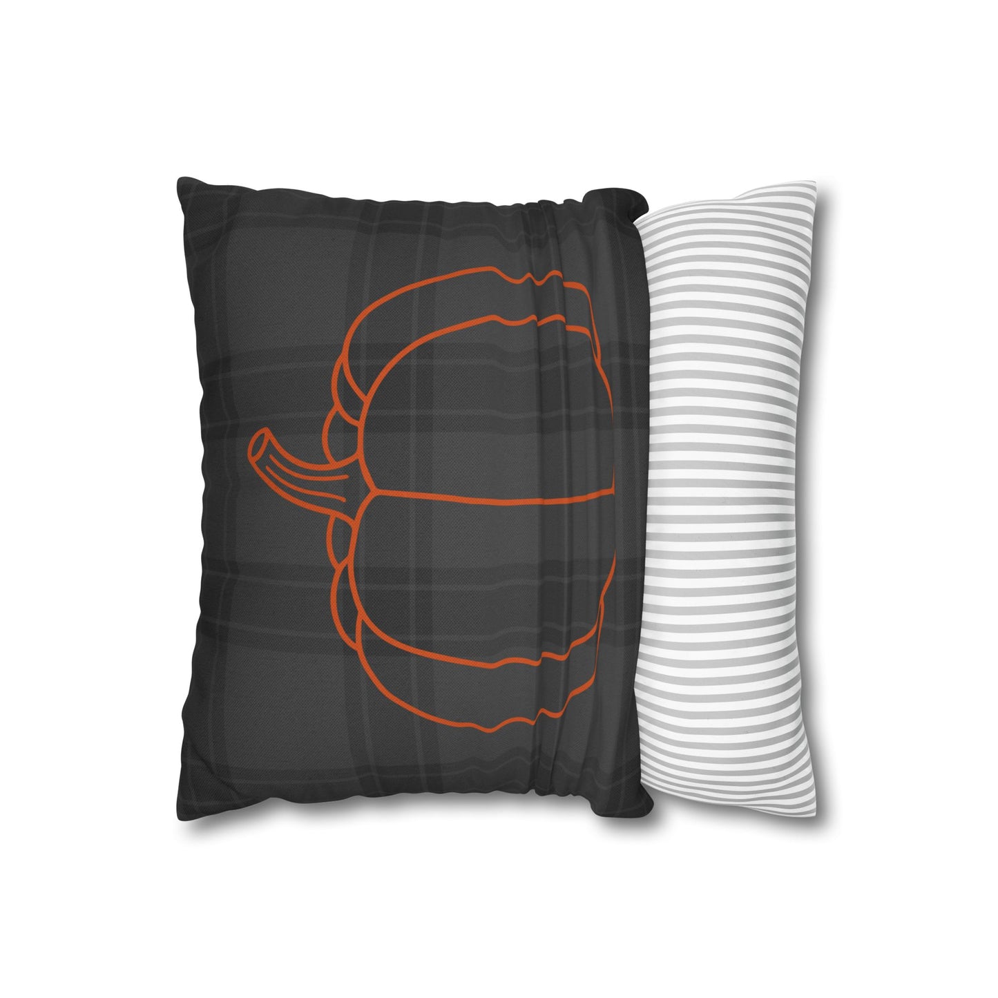 Pumpkin on Plaid Halloween Edition Autumn Pillowcase
