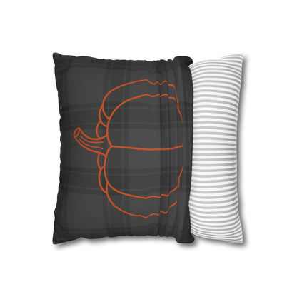Pumpkin on Plaid Halloween Edition Autumn Pillowcase