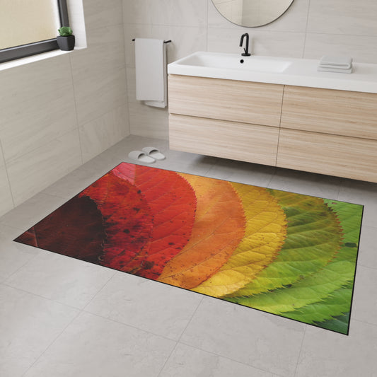 Gradient Leaves Autumn Spectrum Fall Rug