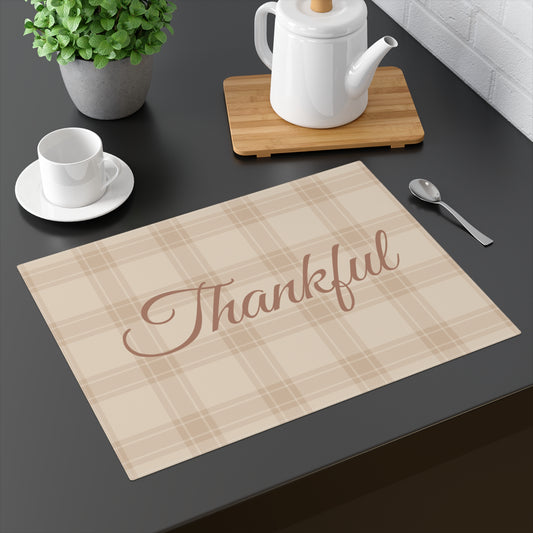 Thanksgiving Thankful Script Table Mat