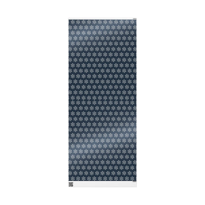 Snowflake Wrapping Paper - Navy Holiday Gift Wrap Roll - Varnish & Vibe