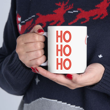 Ho Ho Ho Ceramic Mug, (11oz, 15oz) - Varnish & Vibe