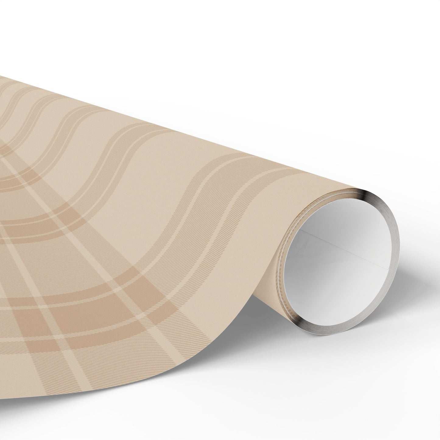 Neutral Plaid Wrapping Paper Roll – Beige Grid Gift Wrap for Weddings & Birthdays - Varnish & Vibe