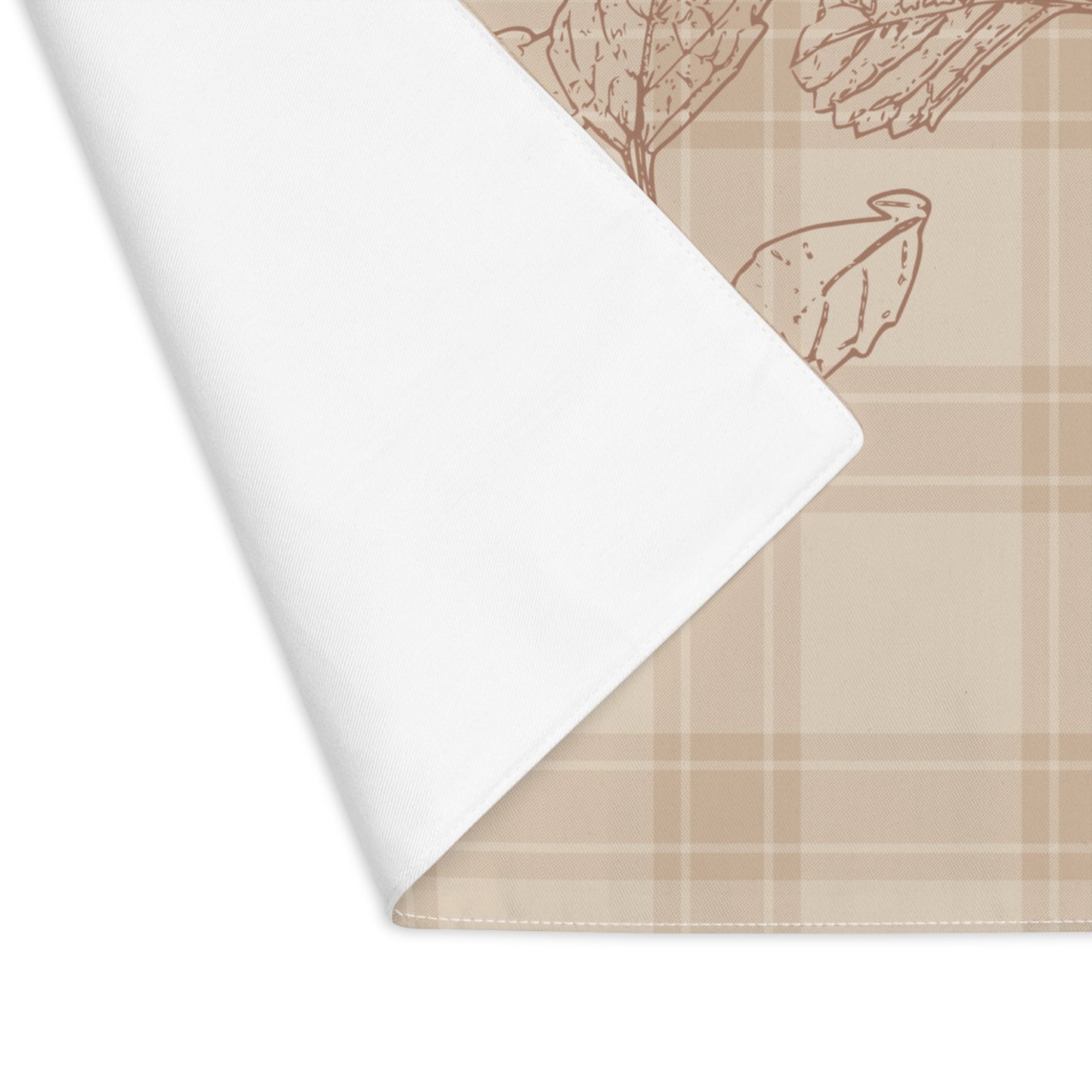 Autumn Leaves on Plaid Table Placemat
