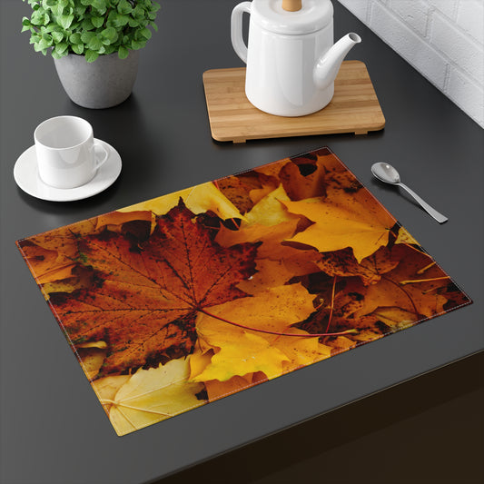 Golden Leaves Textured Fall Foliage Placemat