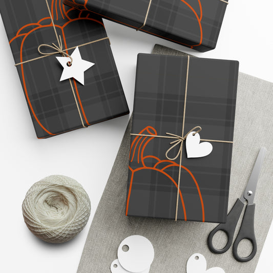 Pumpkin on Plaid Halloween Edition Eco-Friendly Gift Wrap Papers