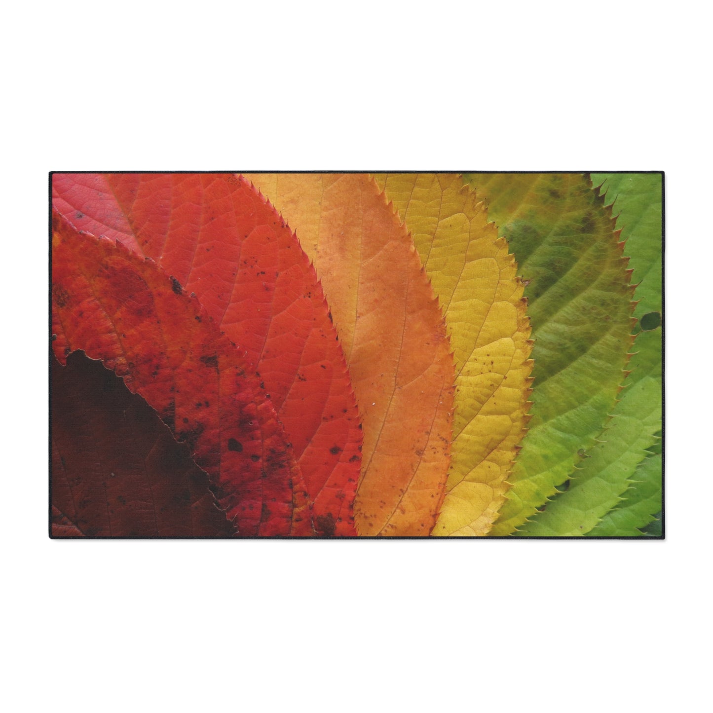 Gradient Leaves Autumn Spectrum Fall Rug