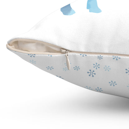 Reindeer Snowflakes Winter Spun Polyester Square Pillow - Varnish & Vibe