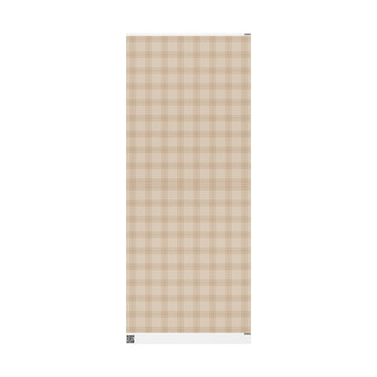 Neutral Plaid Wrapping Paper Roll – Beige Grid Gift Wrap for Weddings & Birthdays - Varnish & Vibe
