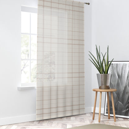 Textured Grid Minimalist Fall Window Curtain