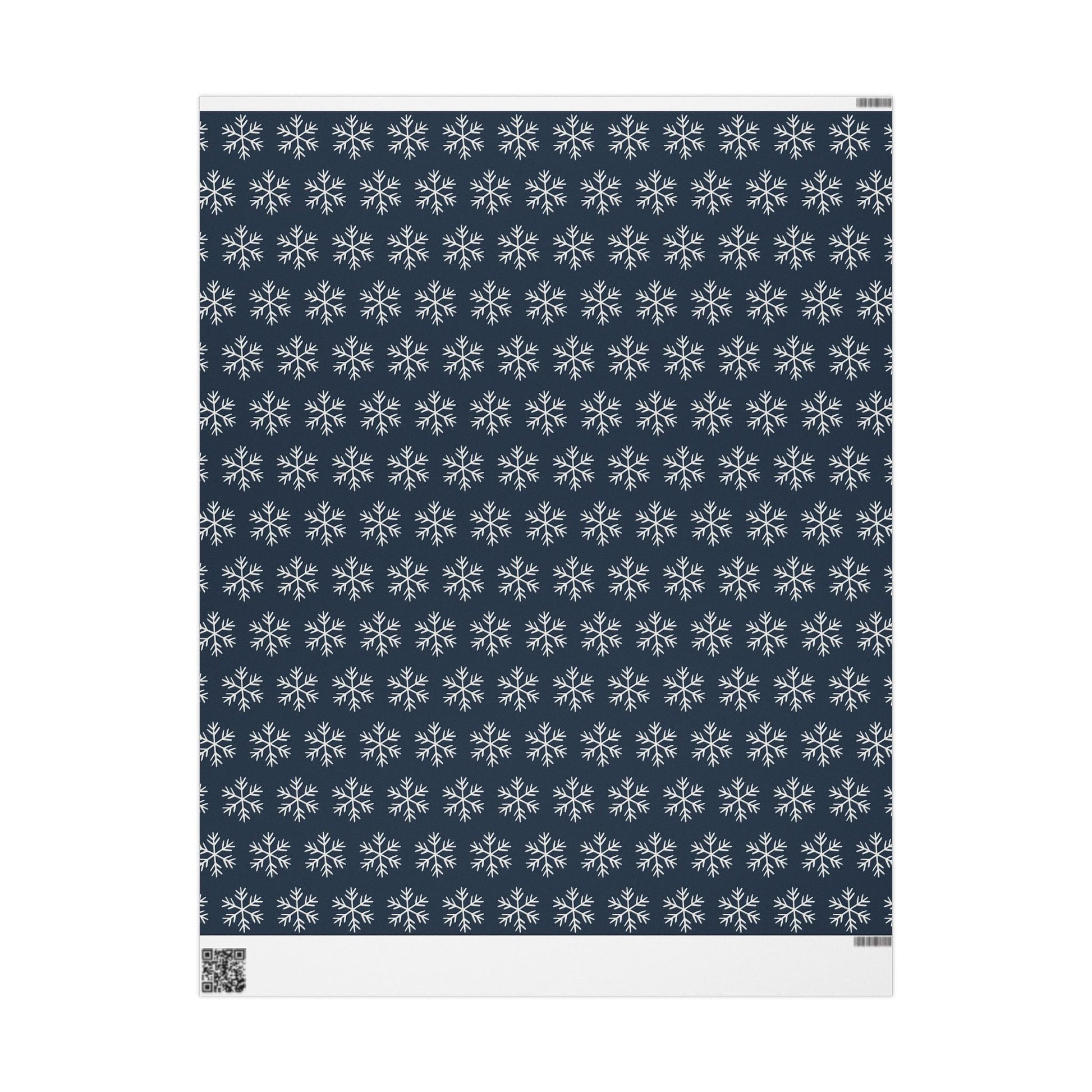 Snowflake Wrapping Paper - Navy Holiday Gift Wrap Roll - Varnish & Vibe