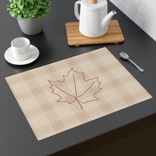 Maple Leaf on Plaid Fall Placemat