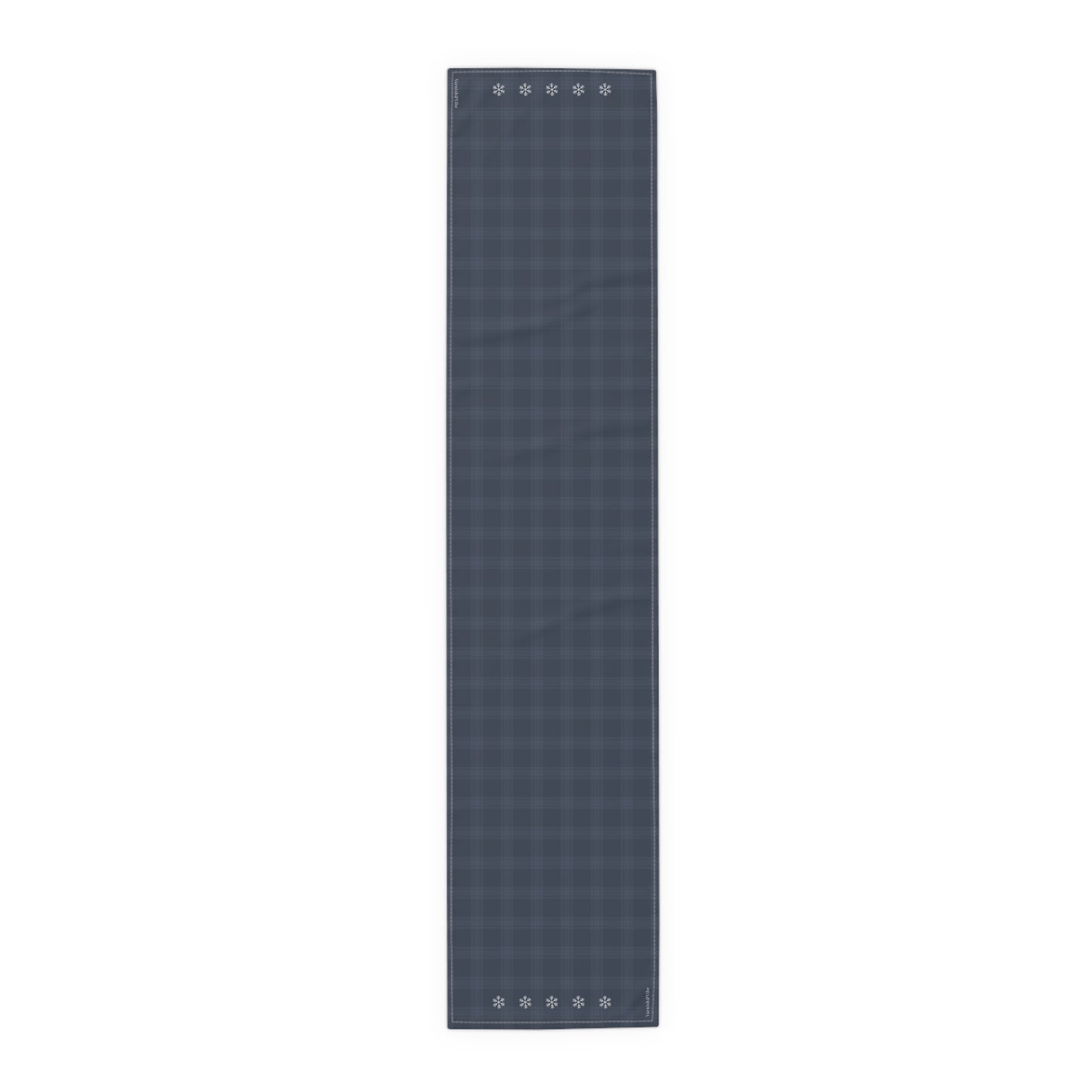 Blue Tartan Snowflakes Table Runner (Cotton, Poly) - Varnish & Vibe