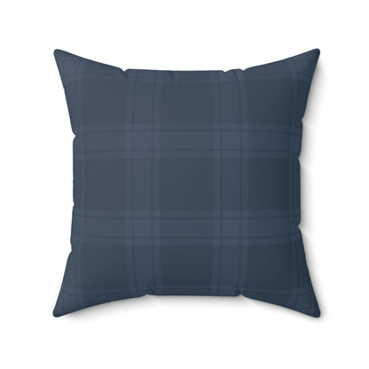 Blue Tartan Christmas Tree Faux Suede Square Pillow - Varnish & Vibe