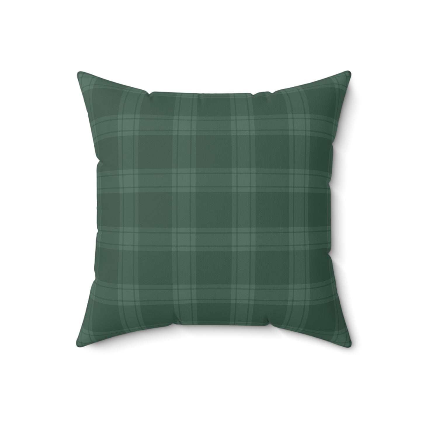 Green Tartan Christmas Tree Faux Suede Square Pillow - Varnish & Vibe