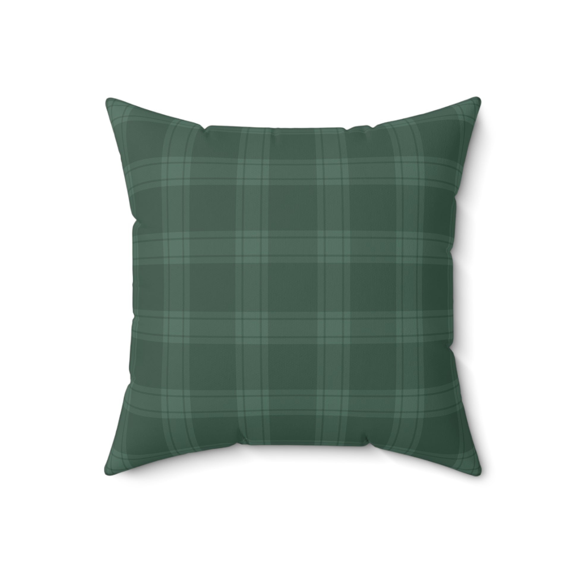 Green Tartan Christmas Tree Faux Suede Square Pillow - Varnish & Vibe
