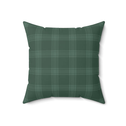 Green Tartan Christmas Tree Faux Suede Square Pillow - Varnish & Vibe