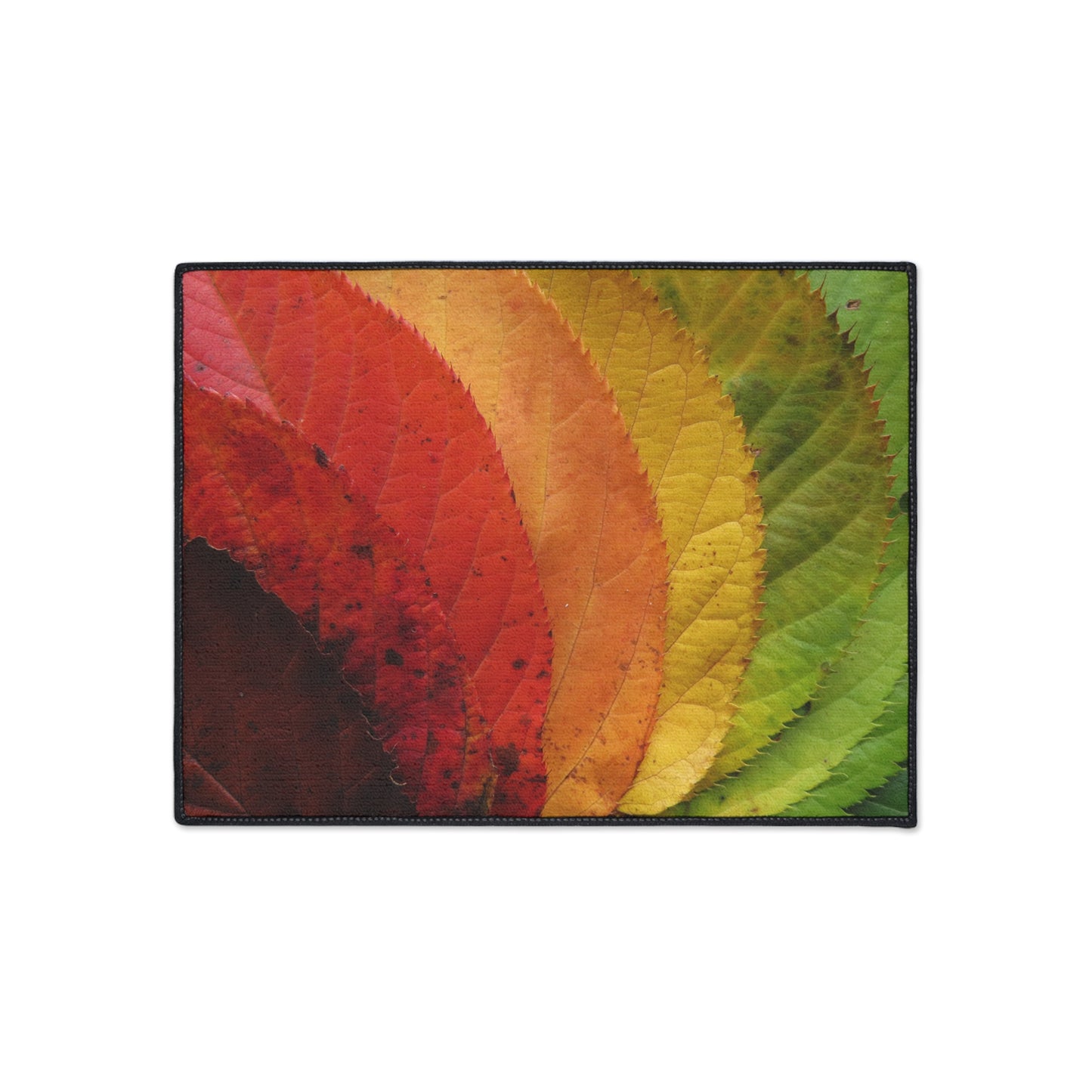 Gradient Leaves Autumn Spectrum Fall Rug