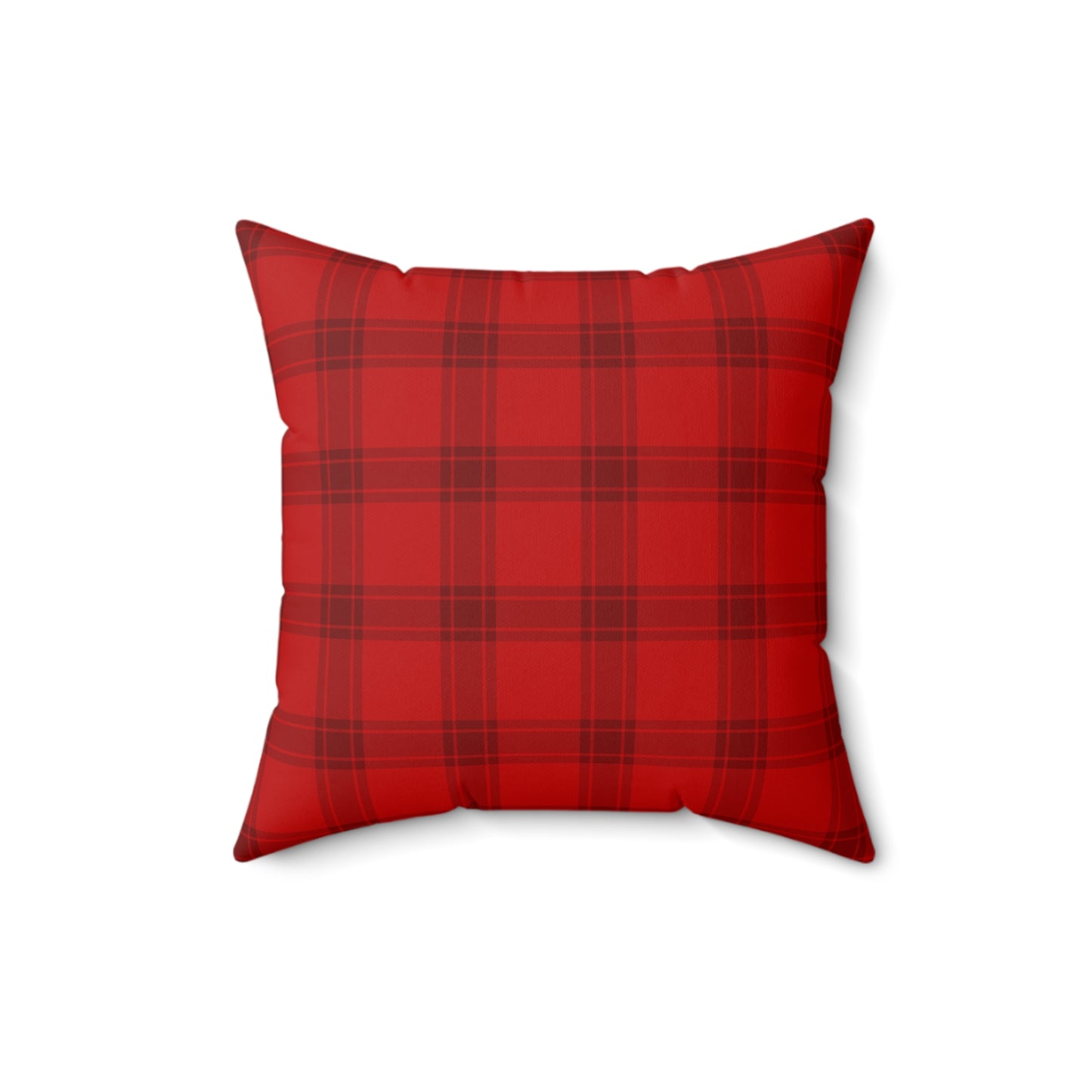 Red Tartan Christmas Tree Faux Suede Square Pillow - Varnish & Vibe