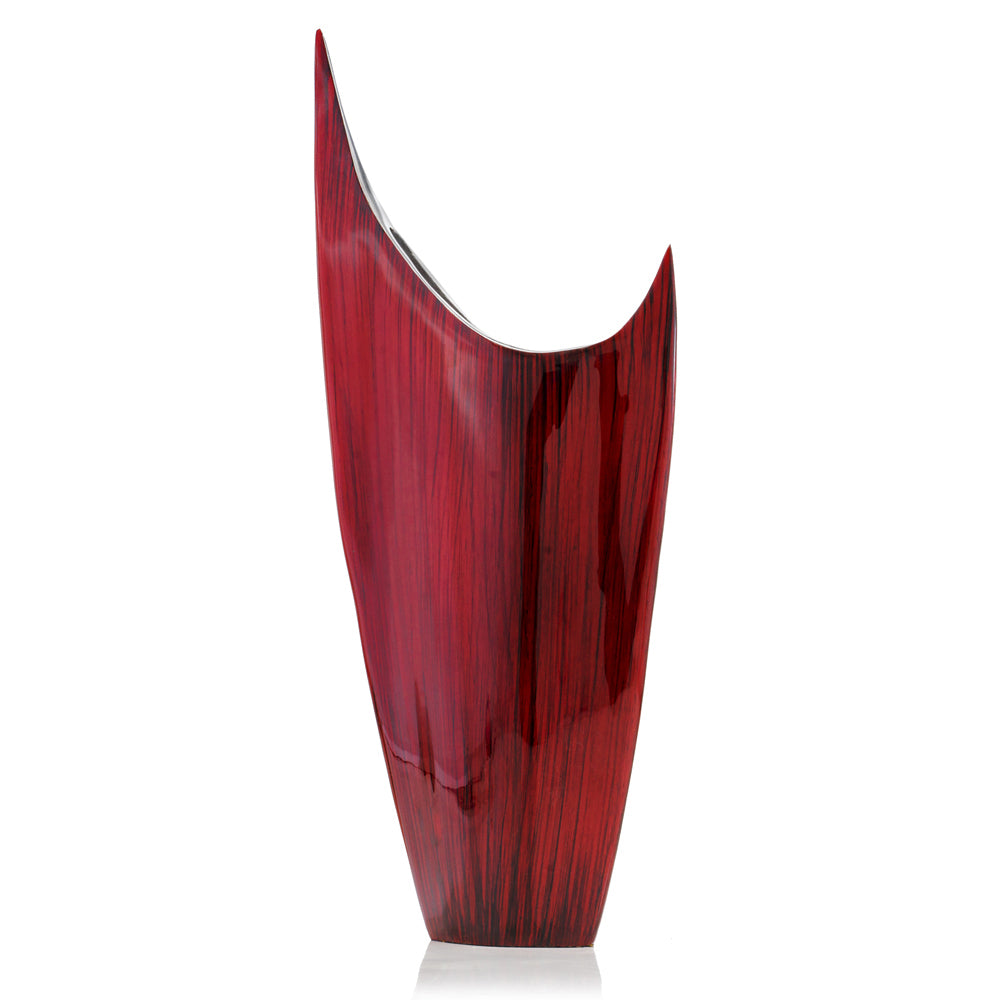 18" RED ALUMINUM TABLE VASE