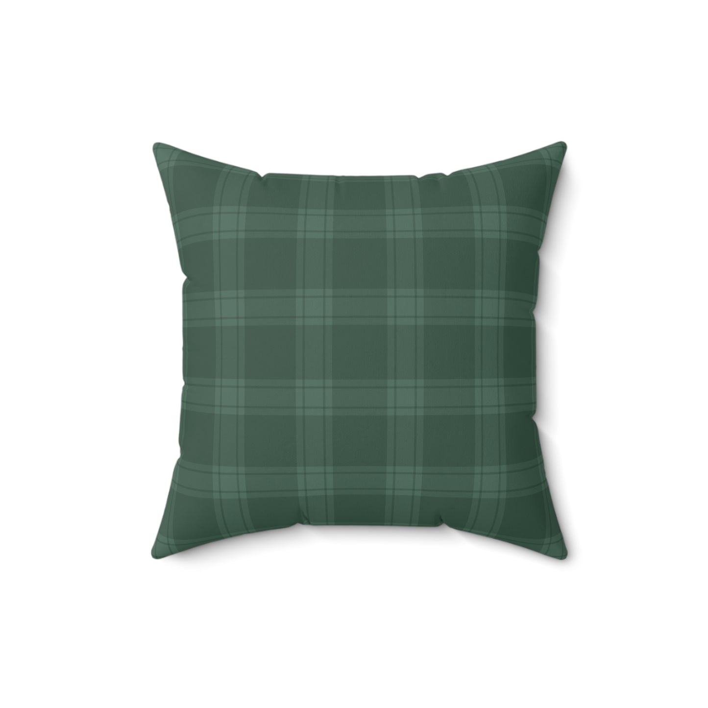 Green Tartan Christmas Tree Faux Suede Square Pillow - Varnish & Vibe