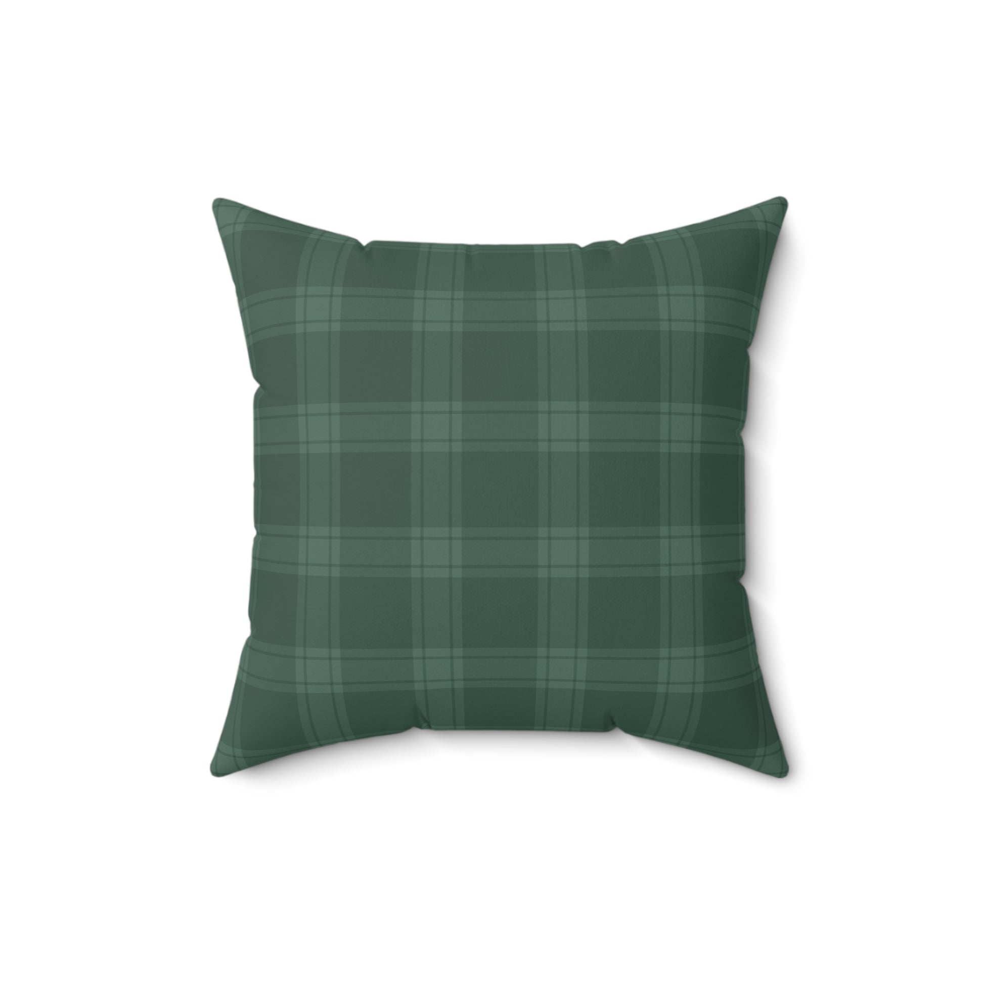 Green Tartan Christmas Tree Faux Suede Square Pillow - Varnish & Vibe