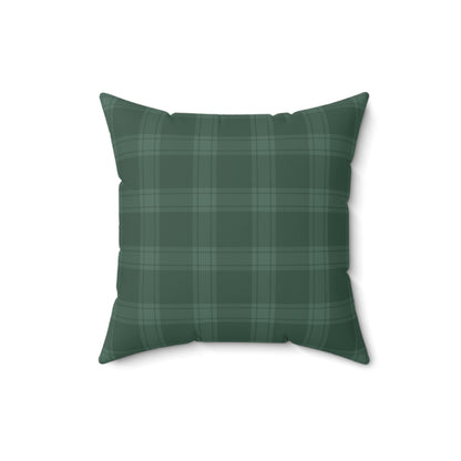 Green Tartan Christmas Tree Faux Suede Square Pillow - Varnish & Vibe