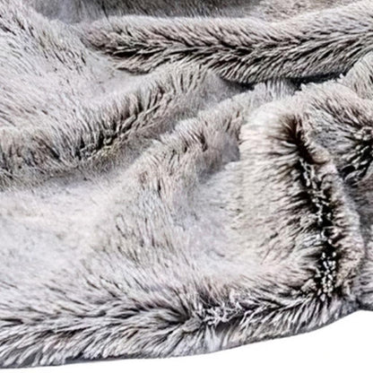 gray faux fur throw blanket, faux fur throw blanket, cozy gray faux fur throw, fur throw blanket, cozy gray faux fur