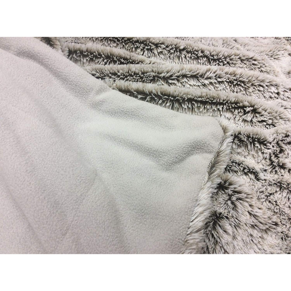 LAUREL 59" X 79" GRAY FAUX FUR PLUSH THROW BLANKET