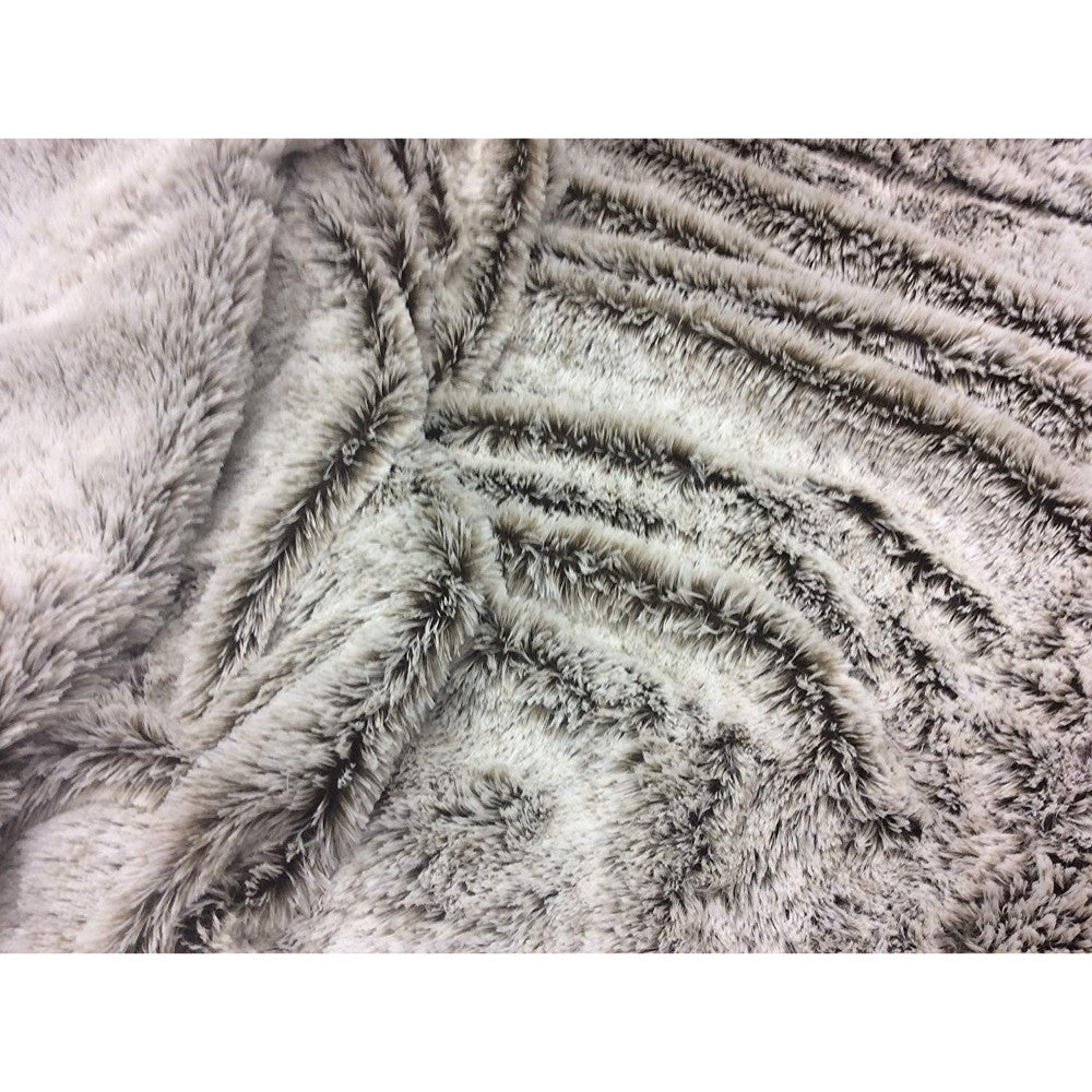 LAUREL 59" X 79" GRAY FAUX FUR PLUSH THROW BLANKET