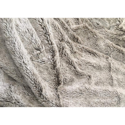 LAUREL 59" X 79" GRAY FAUX FUR PLUSH THROW BLANKET