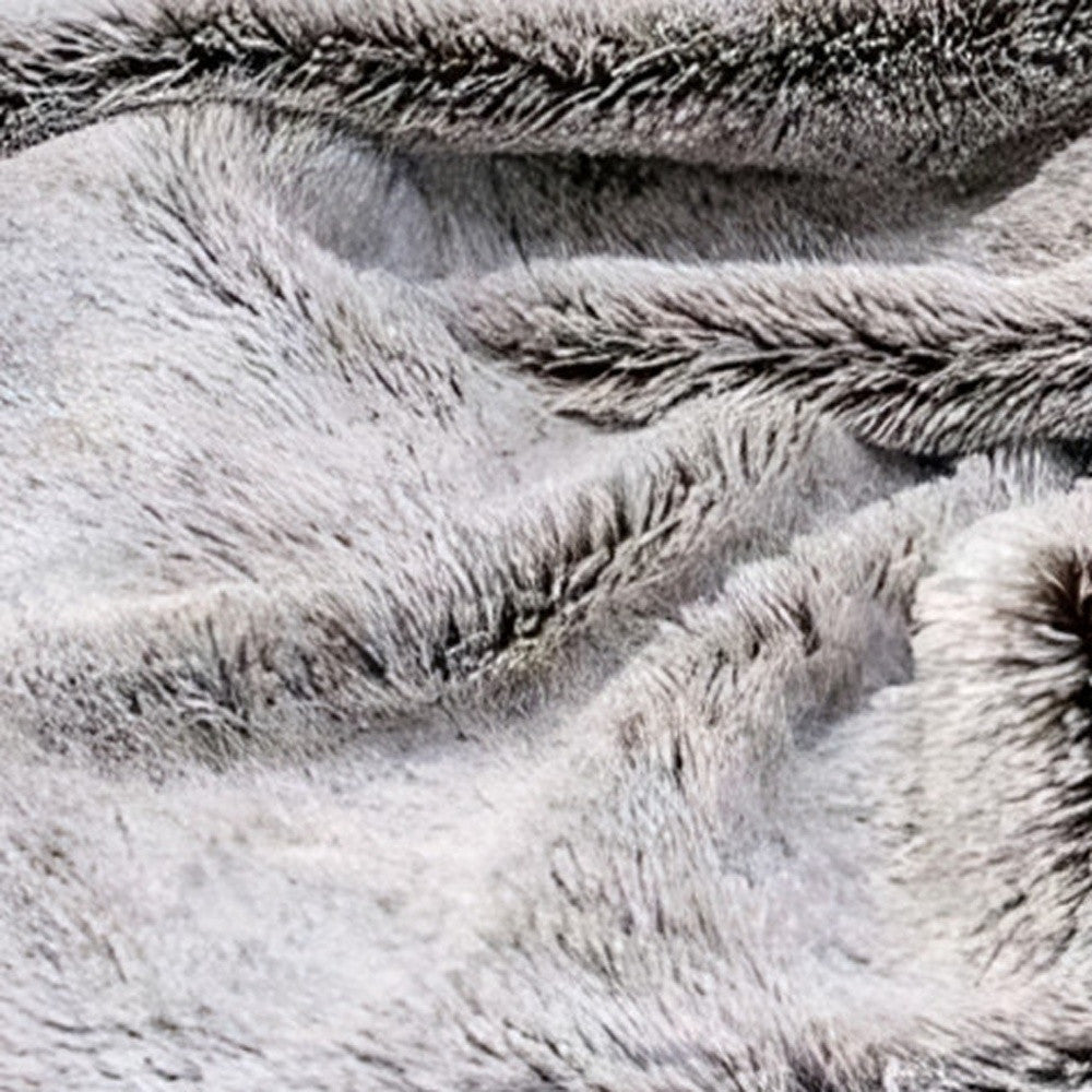 LAUREL 59" X 79" GRAY FAUX FUR PLUSH THROW BLANKET