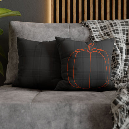 Pumpkin on Plaid Halloween Edition Autumn Pillowcase