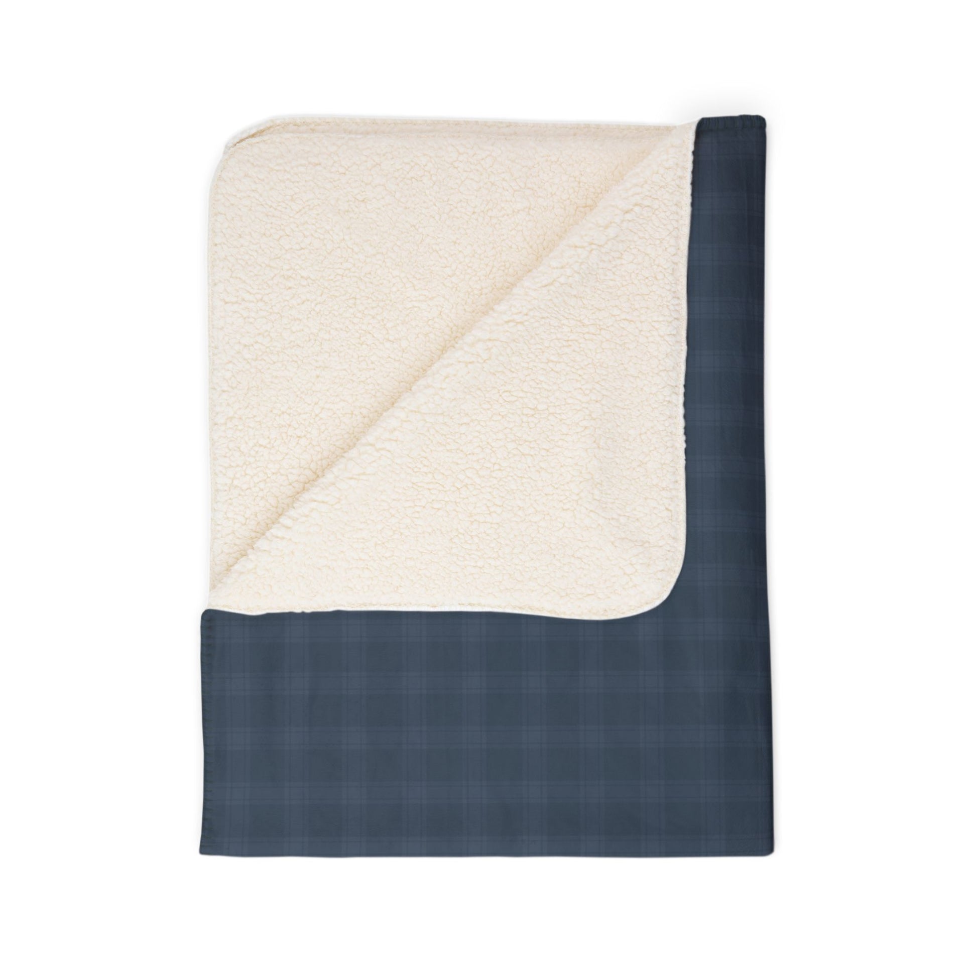 Blue Tartan Fleece Sherpa Blanket - Varnish & Vibe