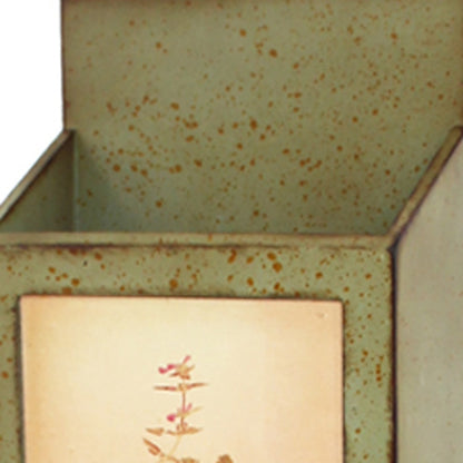 CALABASAS 42" X 10" X 5" GREEN RUSTIC VERTICAL - NEWSPAPER & MAGAZINE RACK - Varnish & Vibe