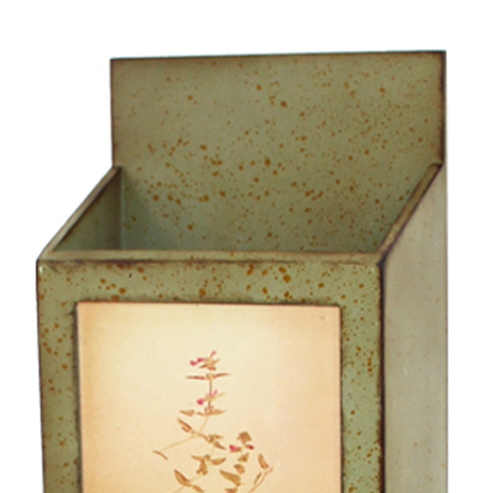 CALABASAS 42" X 10" X 5" GREEN RUSTIC VERTICAL - NEWSPAPER & MAGAZINE RACK - Varnish & Vibe