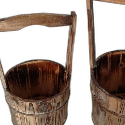 LAKEVIEW SET OF TWO WOOD GARDEN PLANTERS