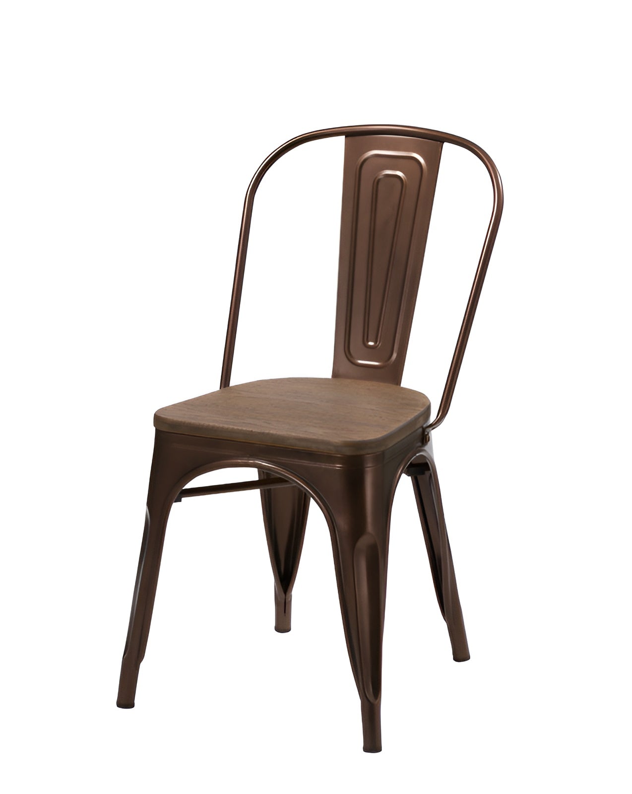 Brown metal chair on a white background