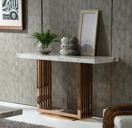 VALLEY 30" MARBLE CONSOLE TABLE - Varnish & Vibe