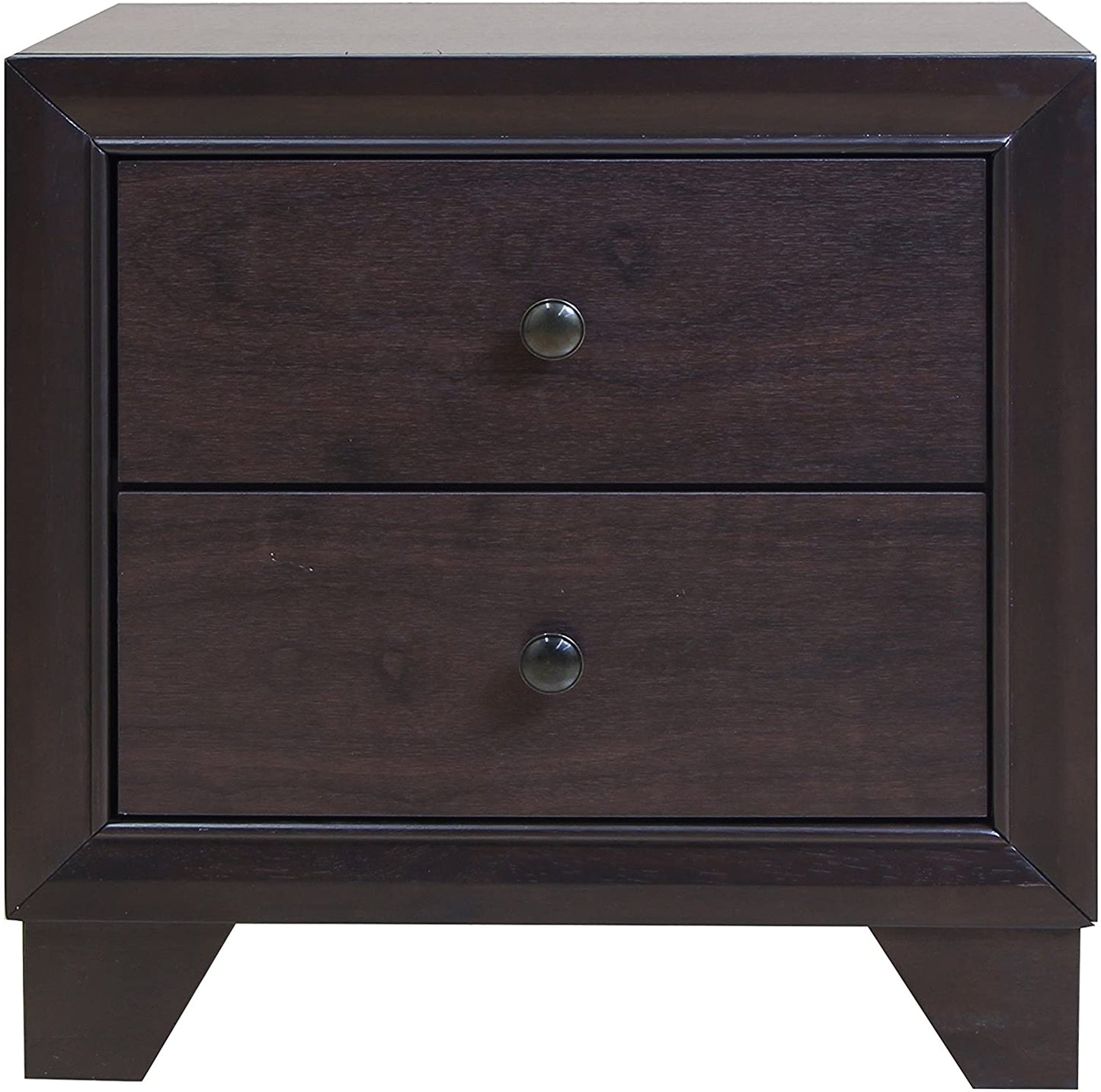 CALABASAS 22" ESPRESSO TWO DRAWERS SOLID WOOD NIGHTSTAND - Varnish & Vibe