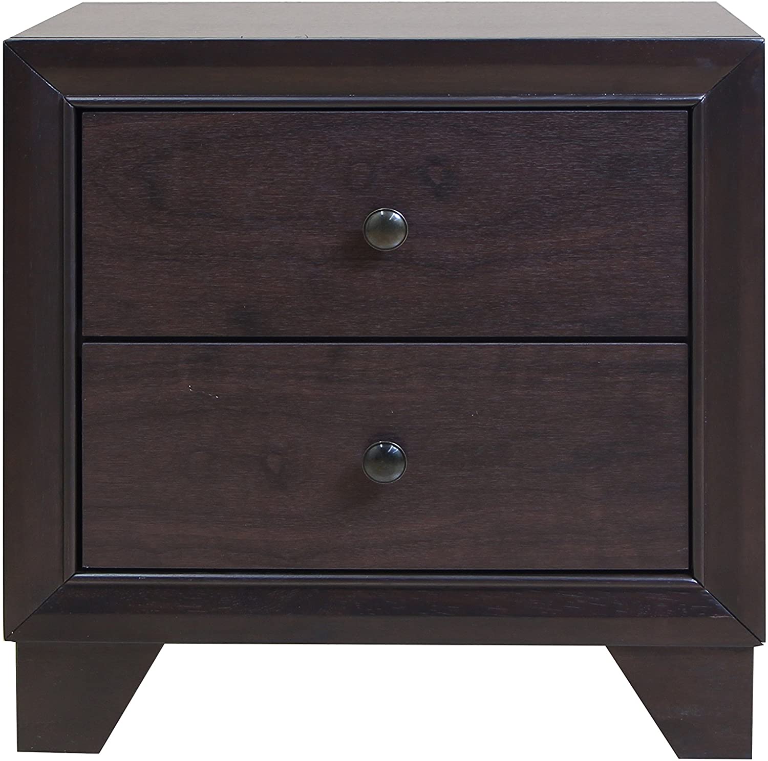 CALABASAS 22" ESPRESSO TWO DRAWERS SOLID WOOD NIGHTSTAND - Varnish & Vibe